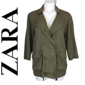 Zara Utility Jacket Army Green Size XS